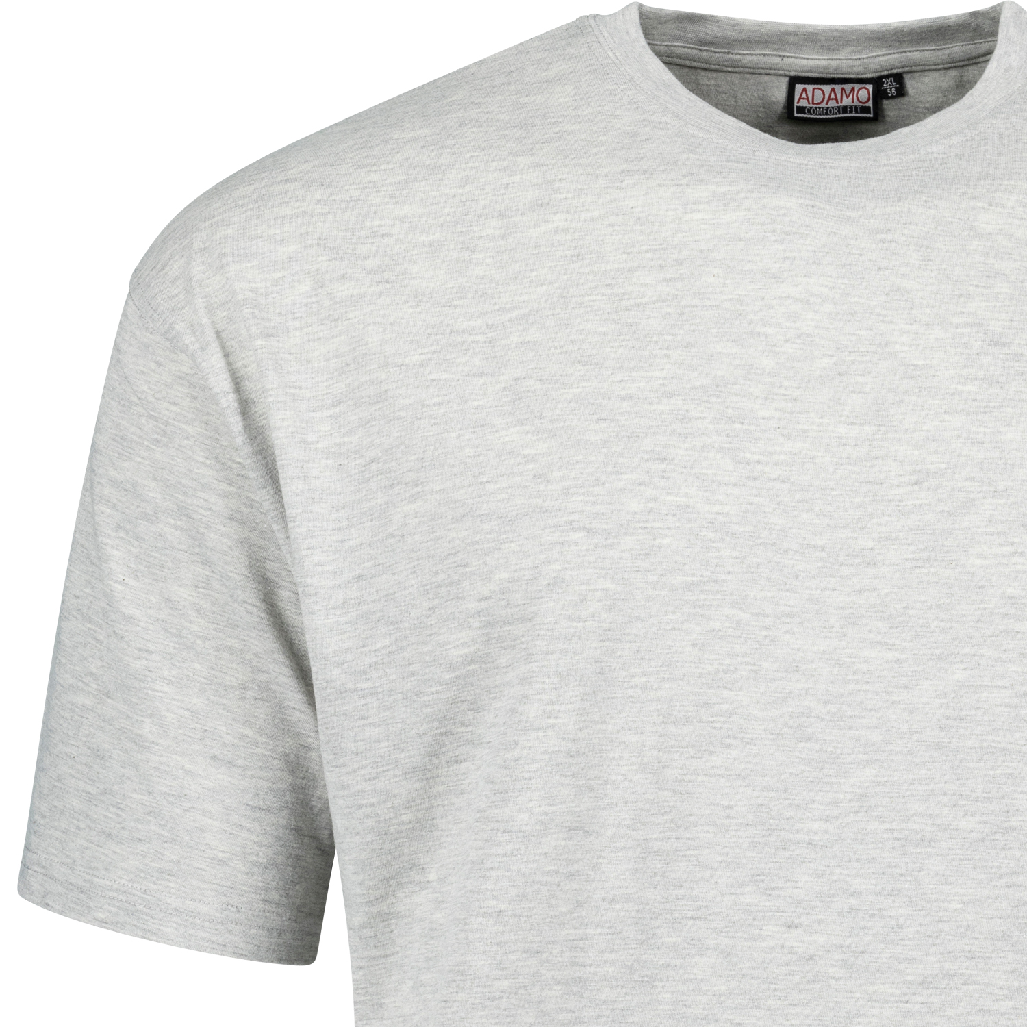 Graumeliertes T-Shirt COMFORT FIT im Doppelpack von ADAMO bis Übergröße 12XL